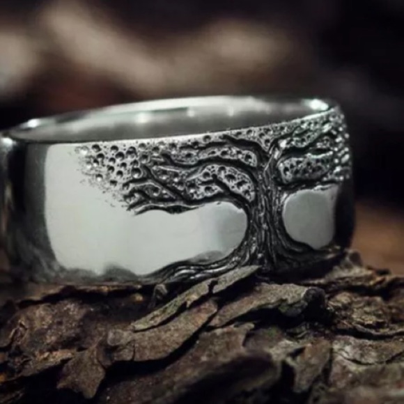 Anthropologie Jewelry - Stainless Steel Tree Ring Size 7